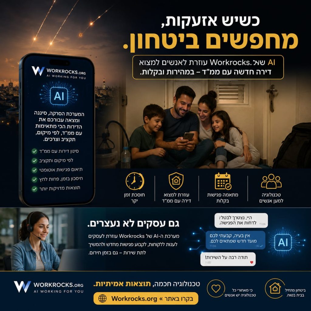 מערכת AI לבעלי עסקים: להמשיך לעבוד גם בזמן אזעקות וחירום