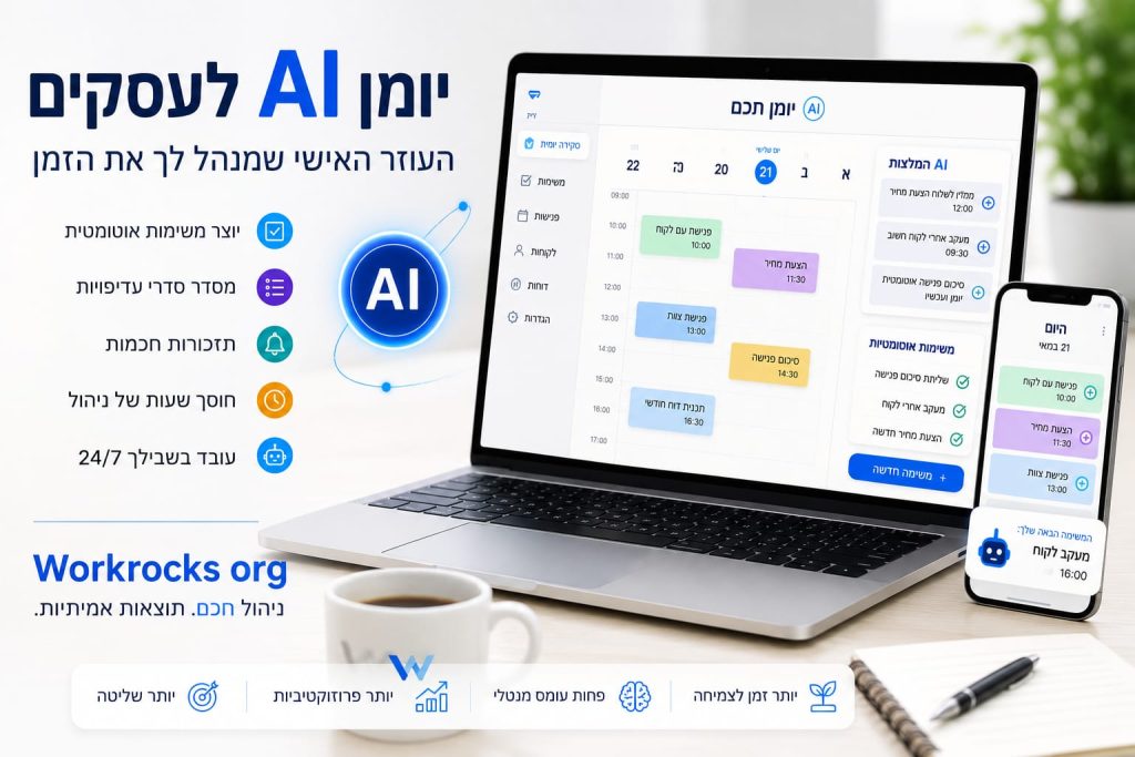 יומן AI לעסקים – איך בינה מלאכותית משנה את ניהול הזמן של בעלי עסקים